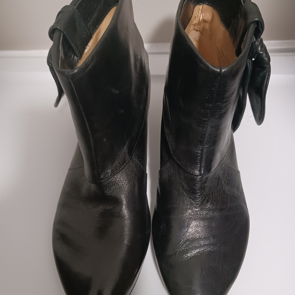 Nine West Black Ankle Boots with Bow Detail